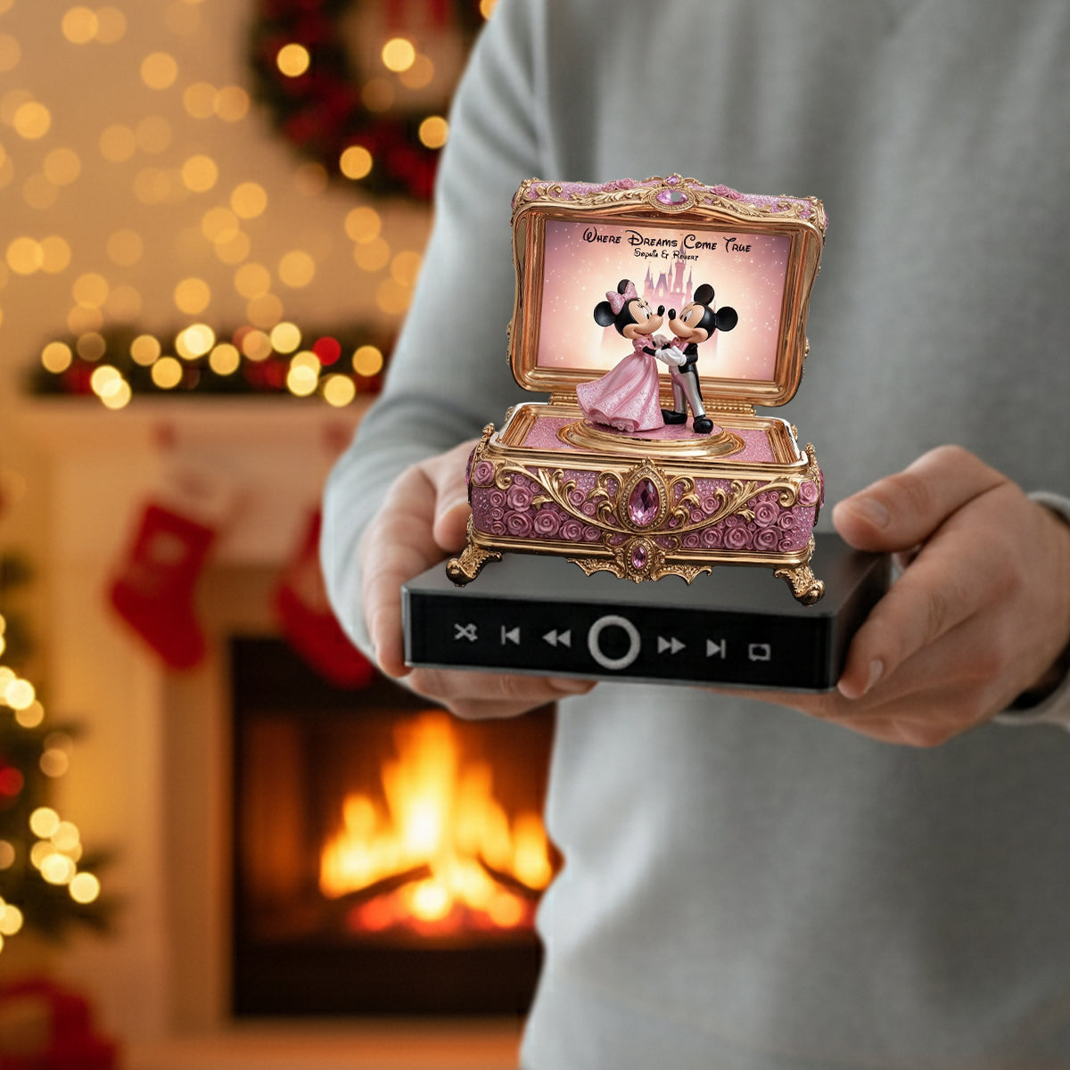 Where Dreams Come True - Personalized Mouse Music Ornament