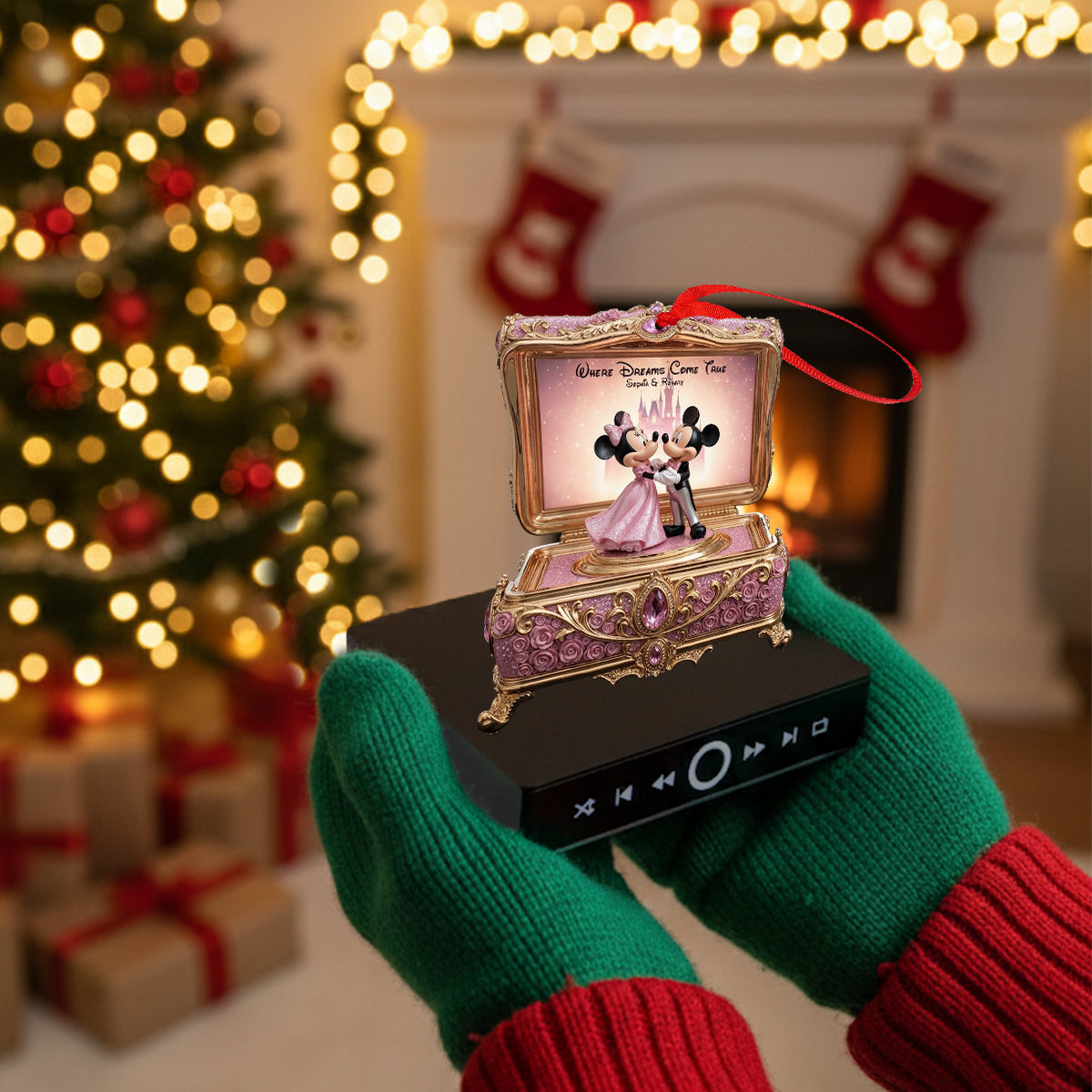Where Dreams Come True - Personalized Mouse Music Ornament