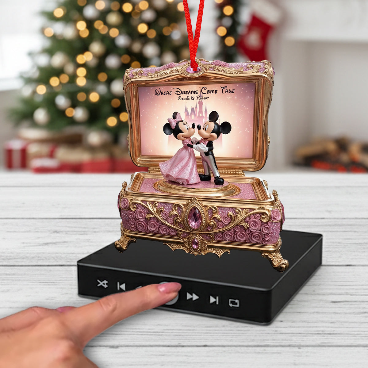 Where Dreams Come True - Personalized Mouse Music Ornament