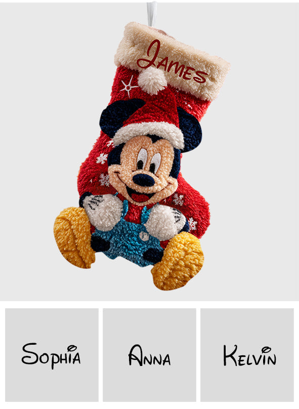 Magical Friends Perfect for Holiday Decorations - Personalized Mouse Shaped Christmas Stocking