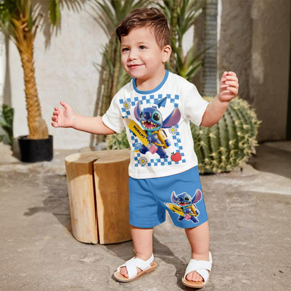 Back To School - Personalized Ohana Kid T-shirt & Shorts