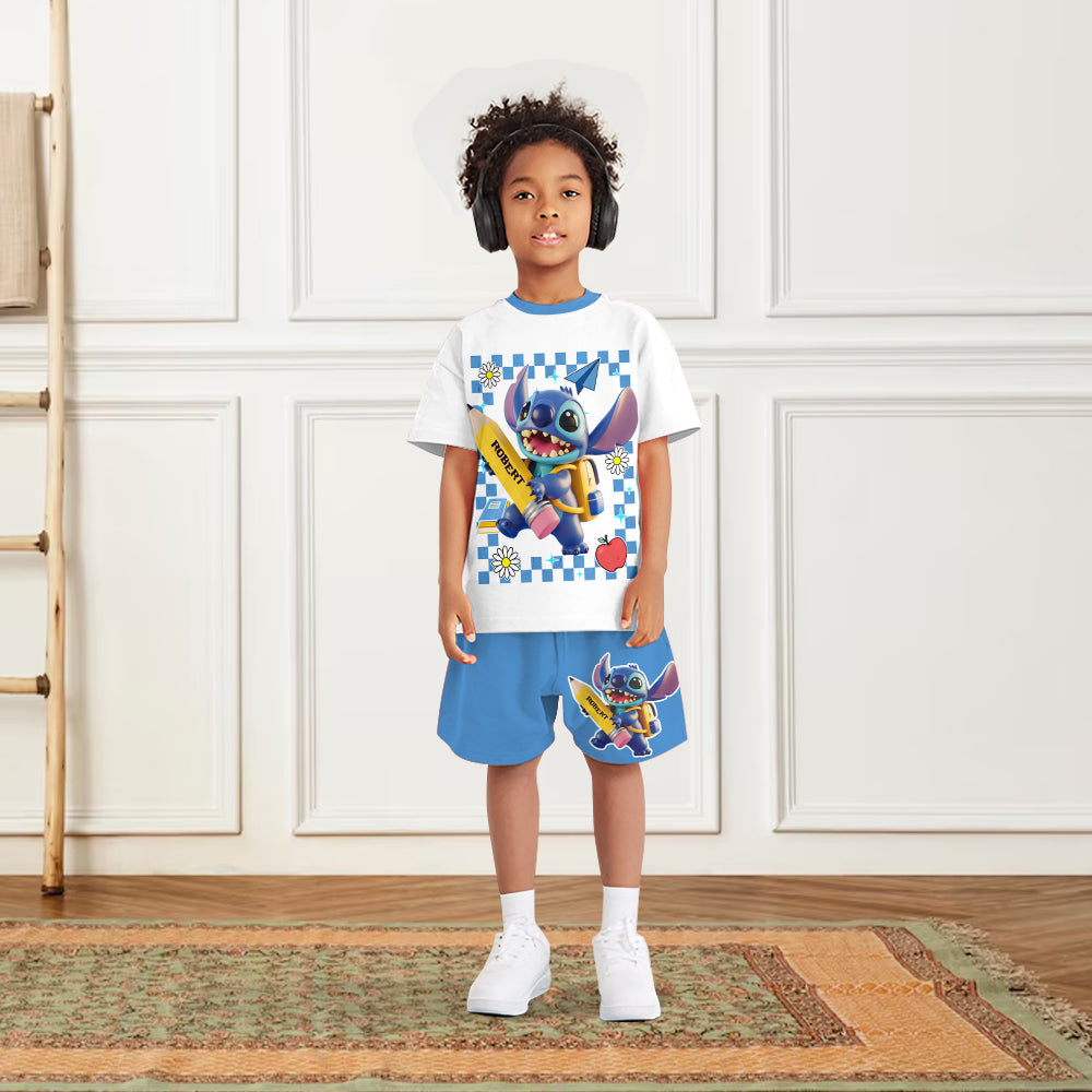 Back To School - Personalized Ohana Kid T-shirt & Shorts