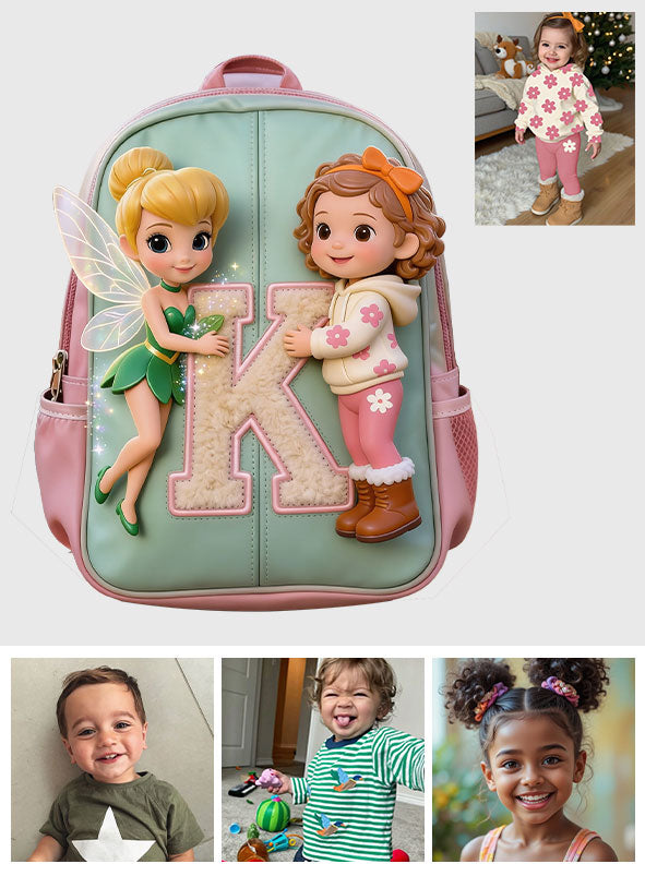 Magic Friends - Personalized Flying Fairy Changeable Leather Patch Backpack