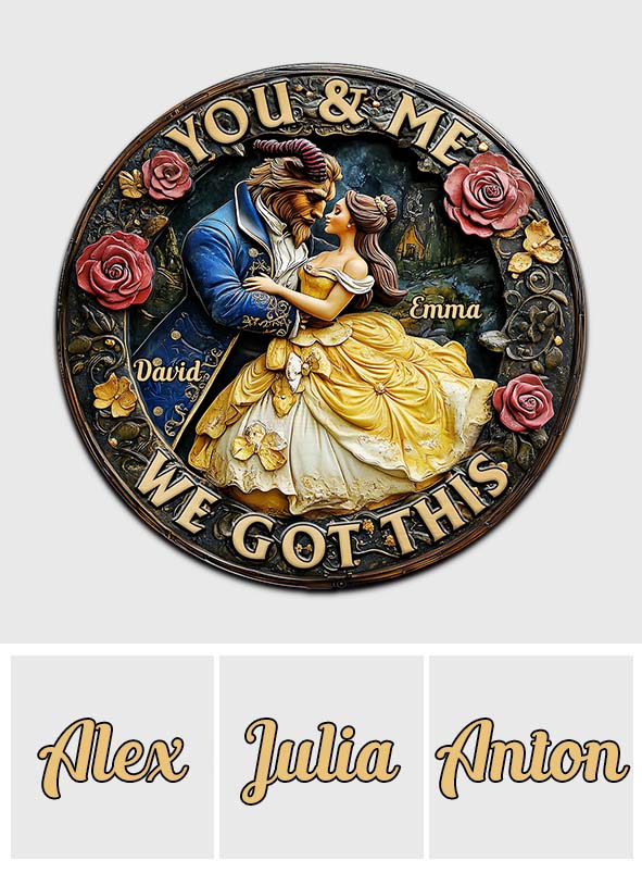 You & Me We Got This - Personalized Couple Shaped Car Visor Clip