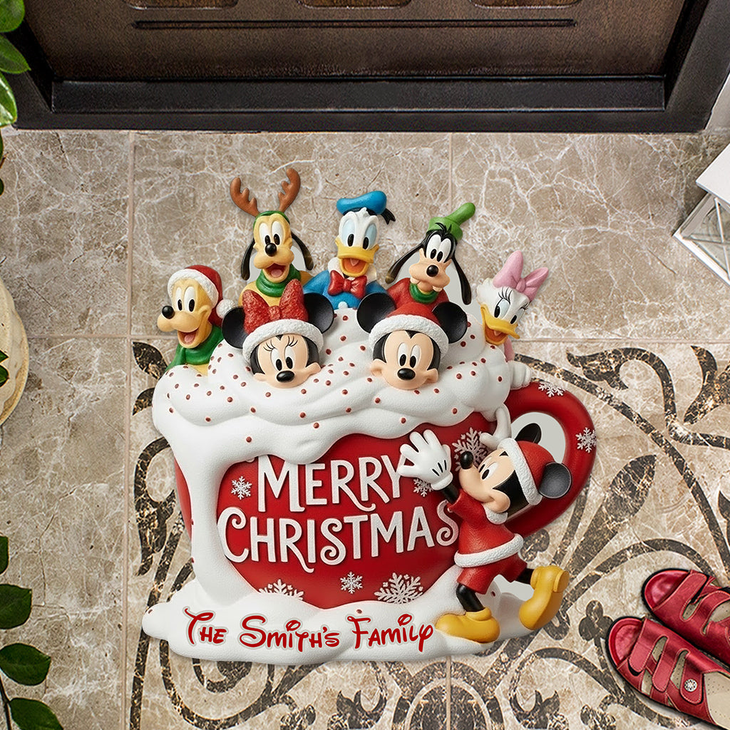 Cartoon Characters Family - Personalized Mouse Shaped Doormat/ Rug