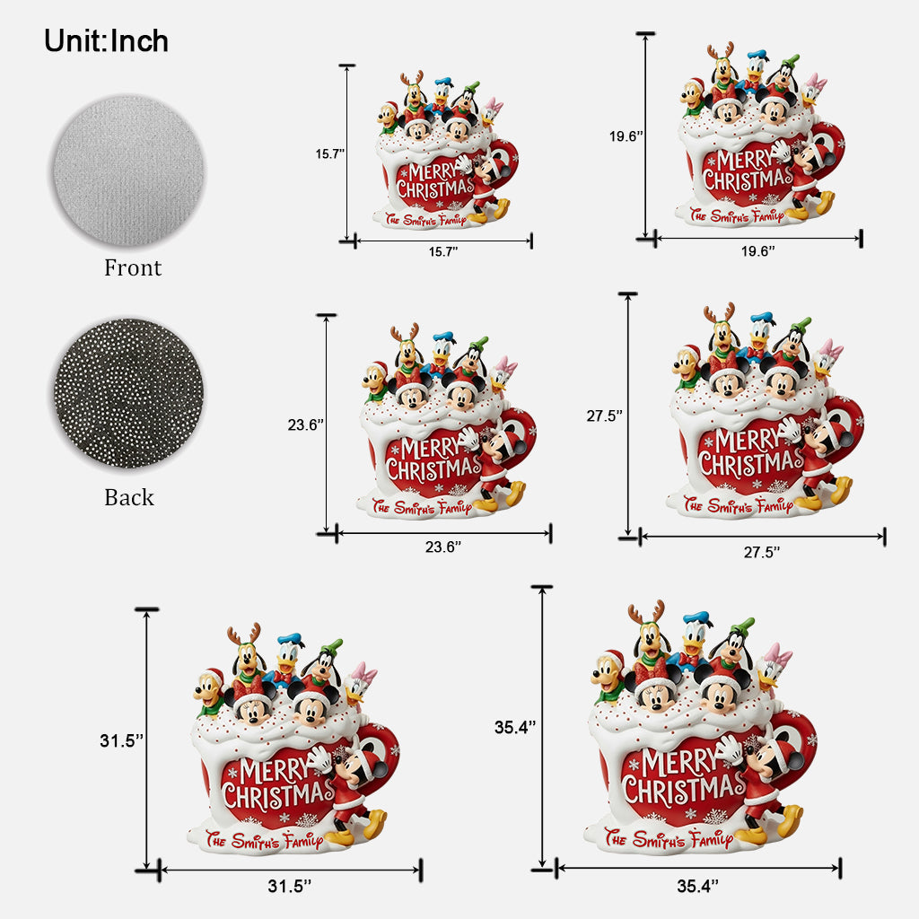 Cartoon Characters Family - Personalized Mouse Shaped Doormat/ Rug