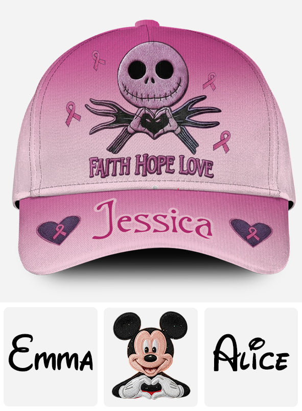 Faith Hope Love - Personalized Breast Cancer Awareness Classic Cap
