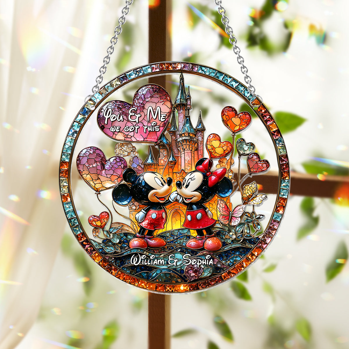 You & Me We Got This - Personalized Mouse Window Hanging Suncatcher Ornament