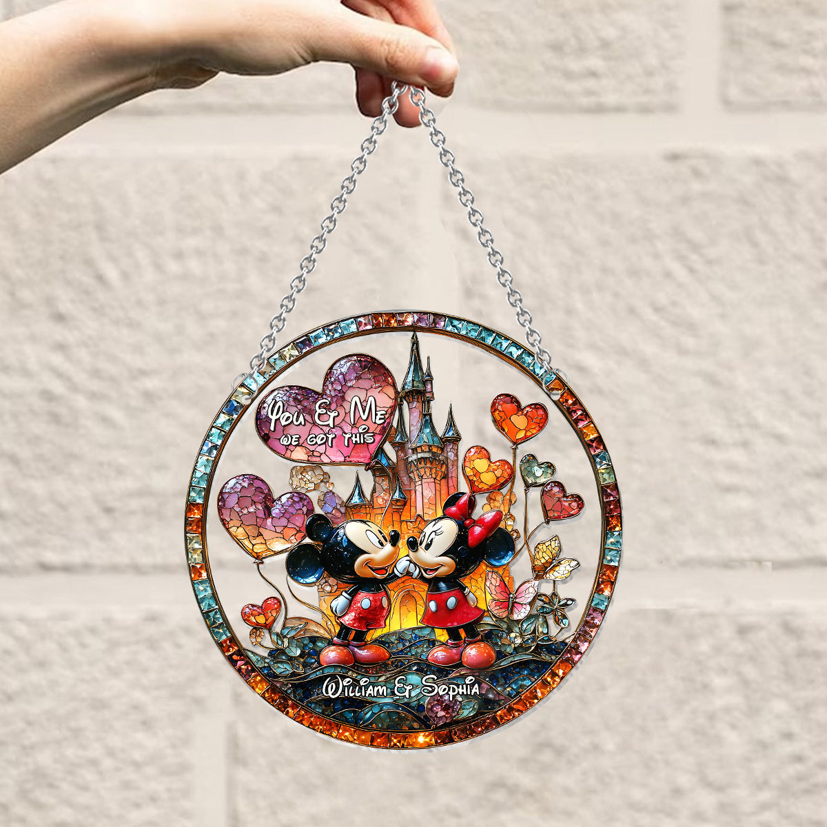 You & Me We Got This - Personalized Mouse Window Hanging Suncatcher Ornament