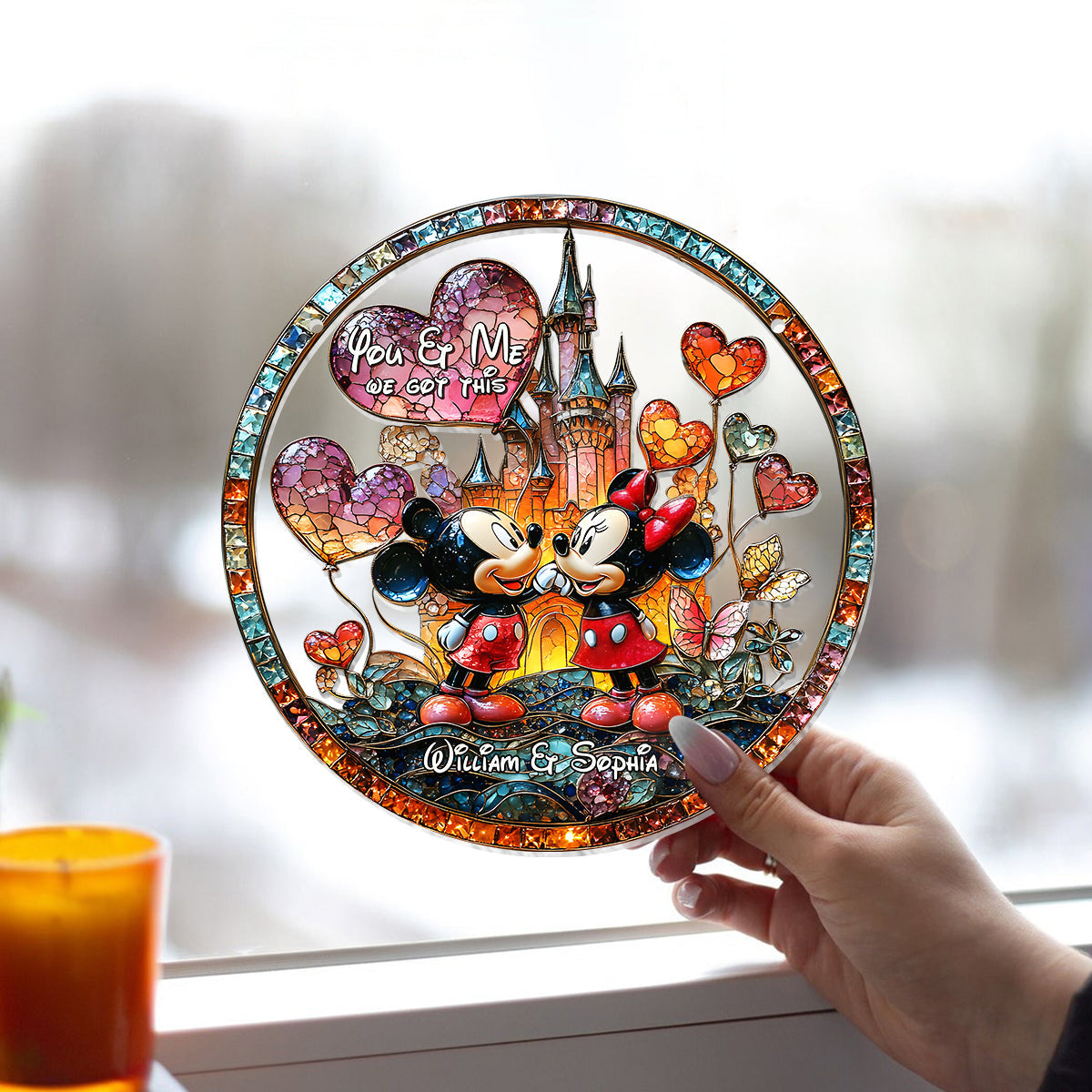 You & Me We Got This - Personalized Mouse Window Hanging Suncatcher Ornament