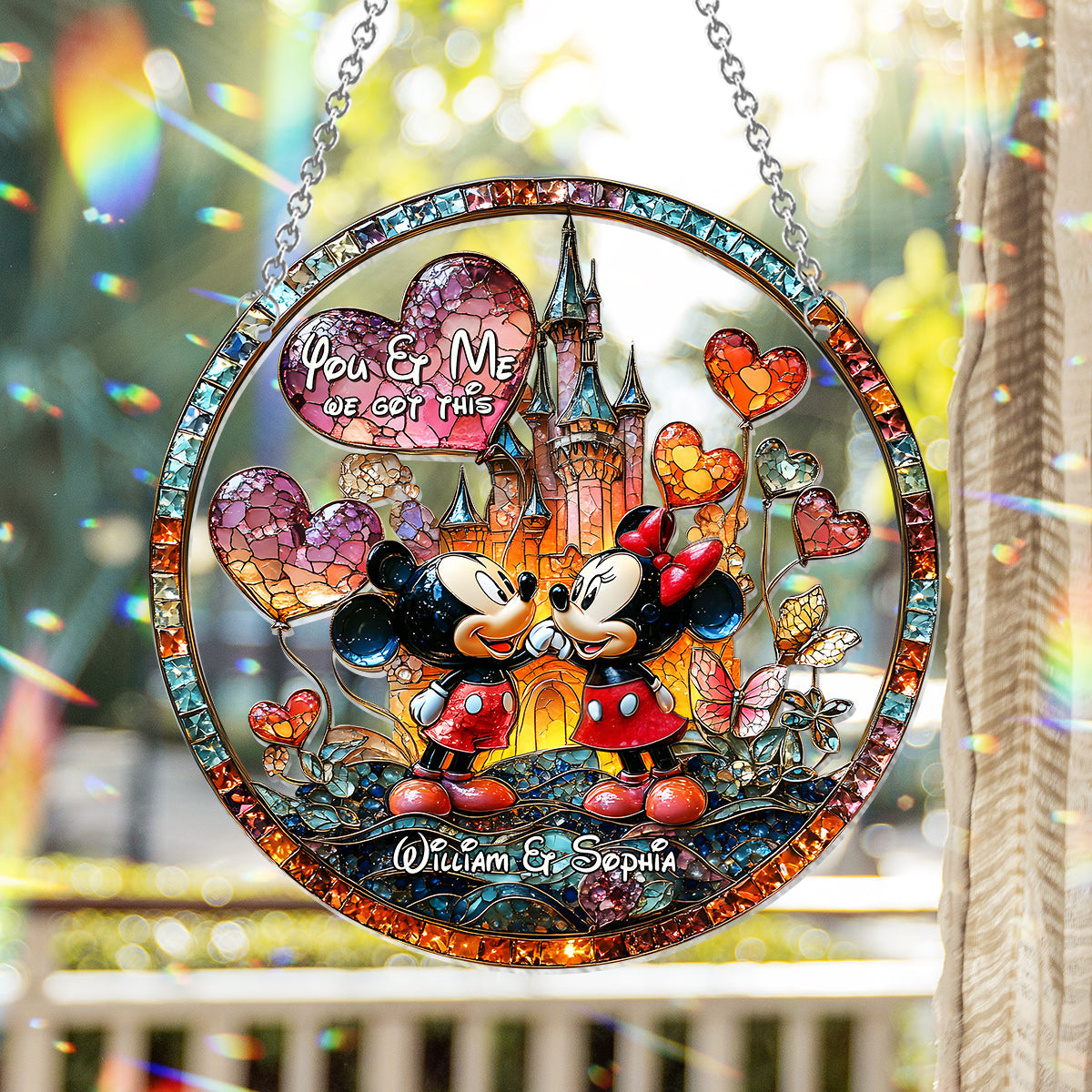 You & Me We Got This - Personalized Mouse Window Hanging Suncatcher Ornament