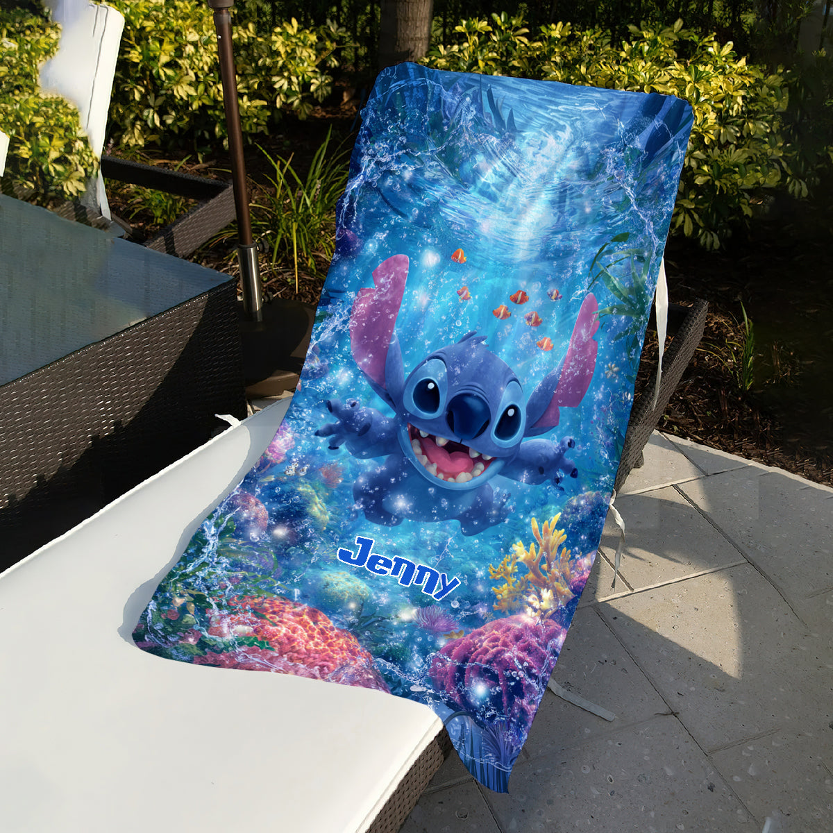 Aloha Vibe Cute Monster - Personalized Ohana Quick-dry Beach Towel/ Bath Towel