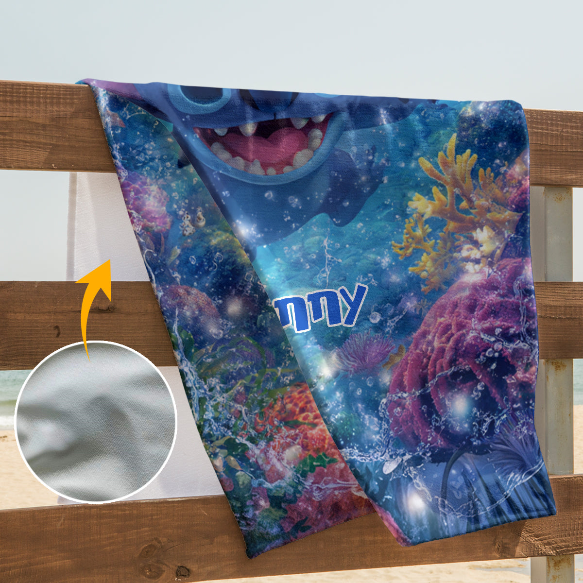 Aloha Vibe Cute Monster - Personalized Ohana Quick-dry Beach Towel/ Bath Towel