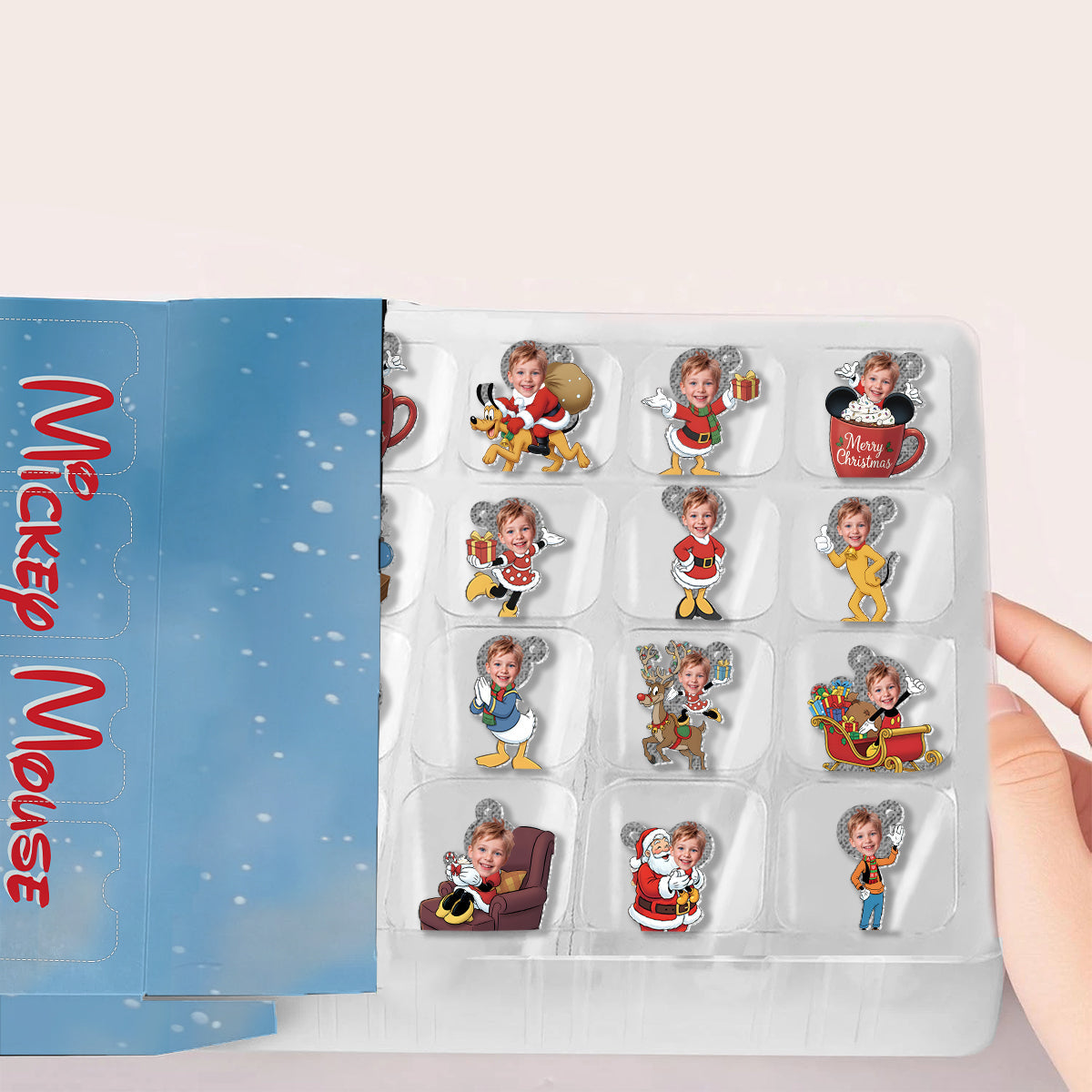 Cartoon Mouse Family - Personalized Mouse Advent Calendar With Ornaments