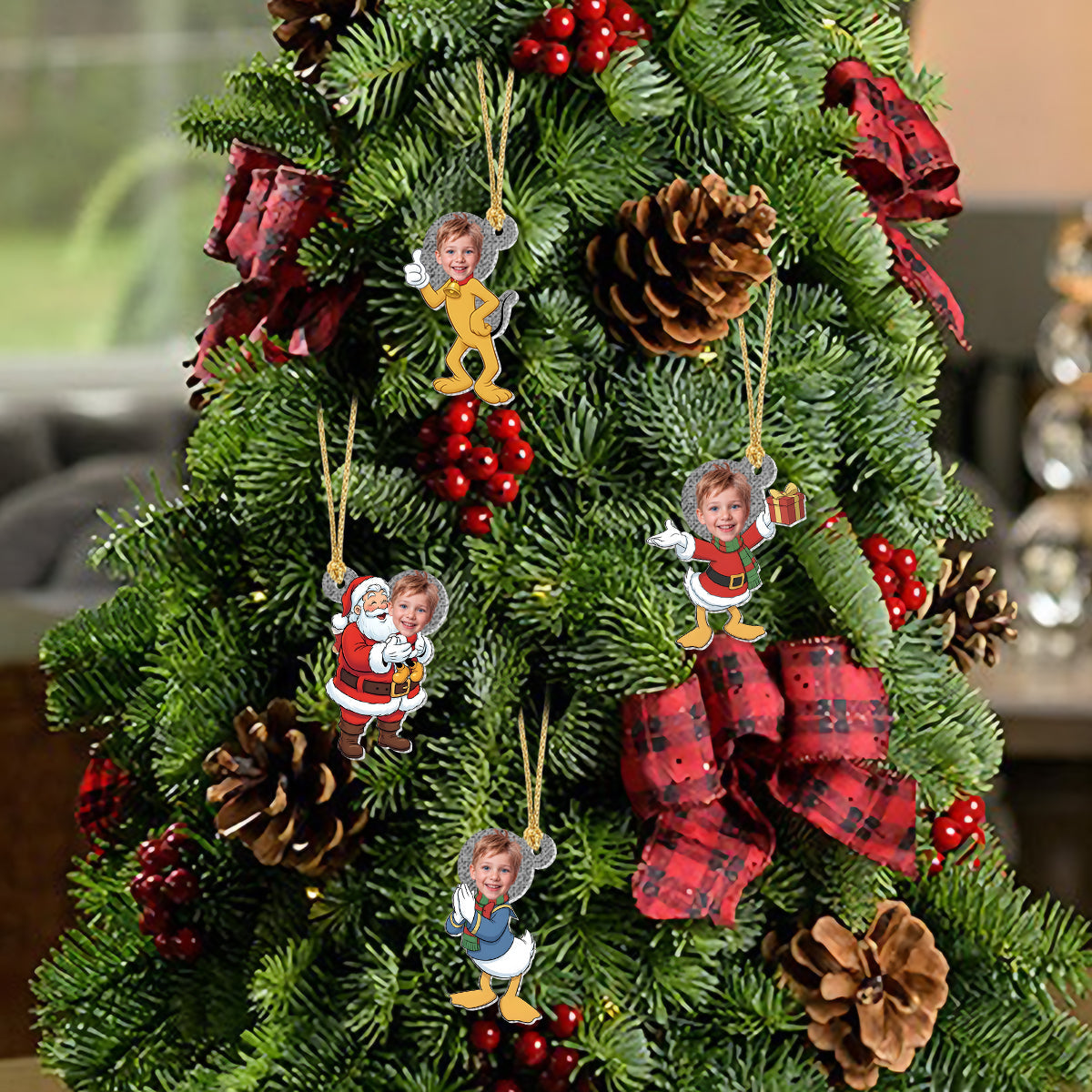 Cartoon Mouse Family - Personalized Mouse Advent Calendar With Ornaments