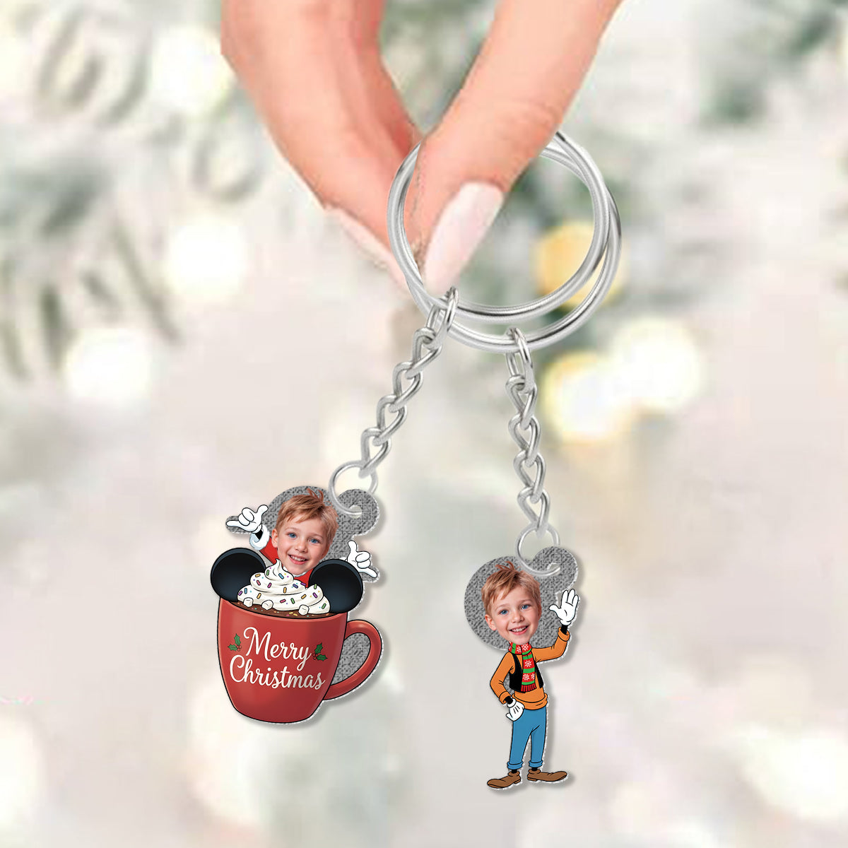 Cartoon Mouse Family - Personalized Mouse Advent Calendar With Ornaments