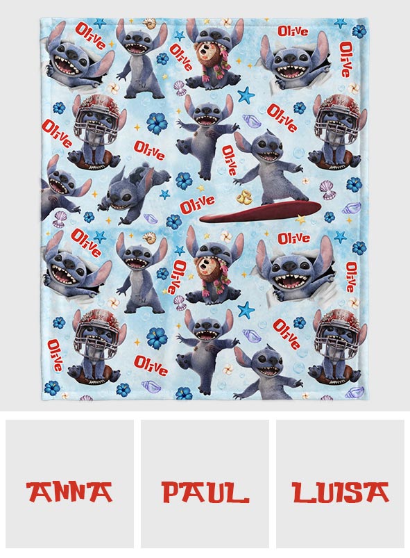 Funny Ohana - Personalized Ohana Blanket