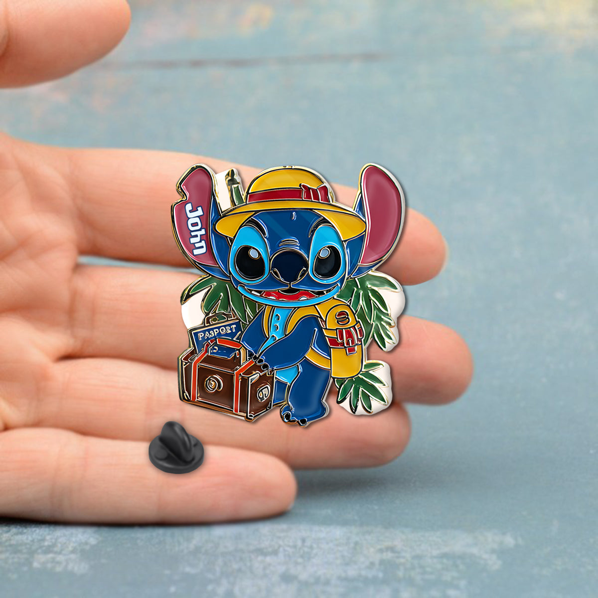 Blue Monster Traveling - Personalized Ohana Pin