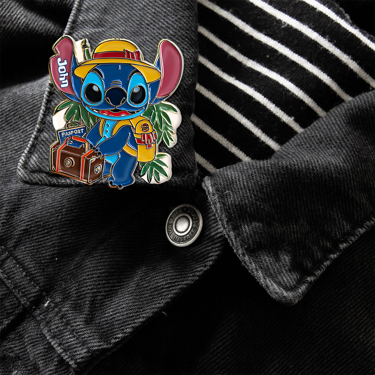 Blue Monster Traveling - Personalized Ohana Pin