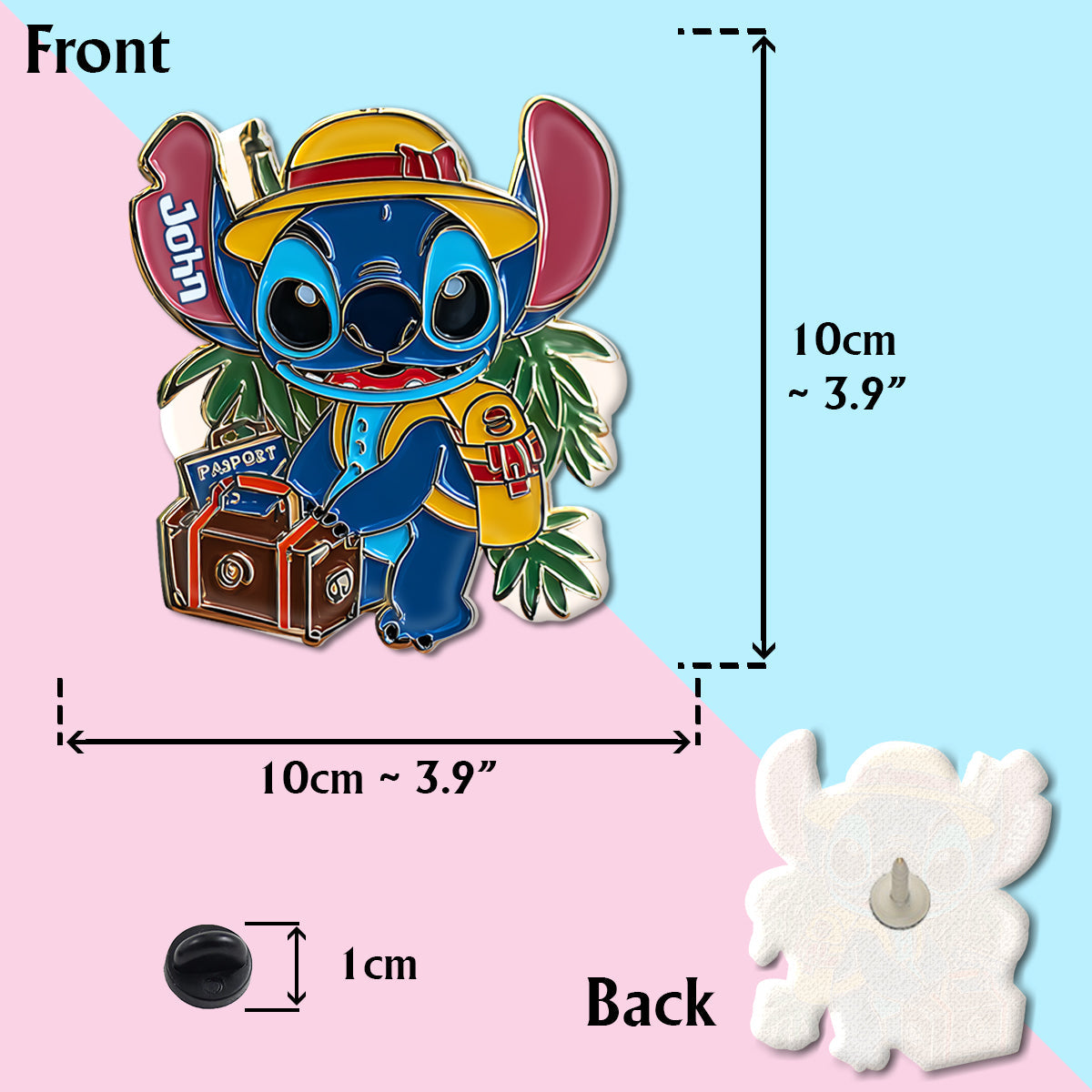 Blue Monster Traveling - Personalized Ohana Pin