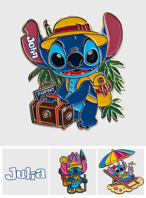Blue Monster Traveling - Personalized Ohana Pin