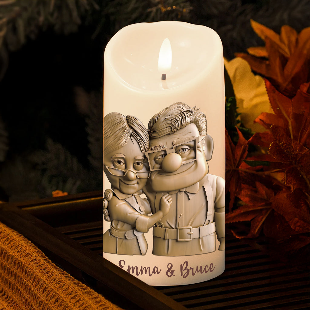 Anniversary Gift And They Lived Happily Ever After - Personalized Couple Flameless Candle