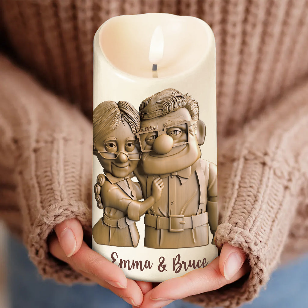 Anniversary Gift And They Lived Happily Ever After - Personalized Couple Flameless Candle