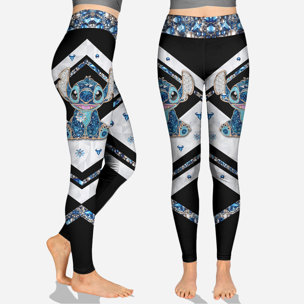Blue Monster - Personalized Ohana Cross Tank Top and Leggings