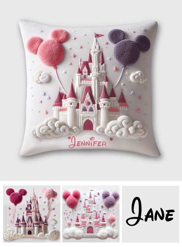 Magical Castle - Personalized Mouse Throw Pillow