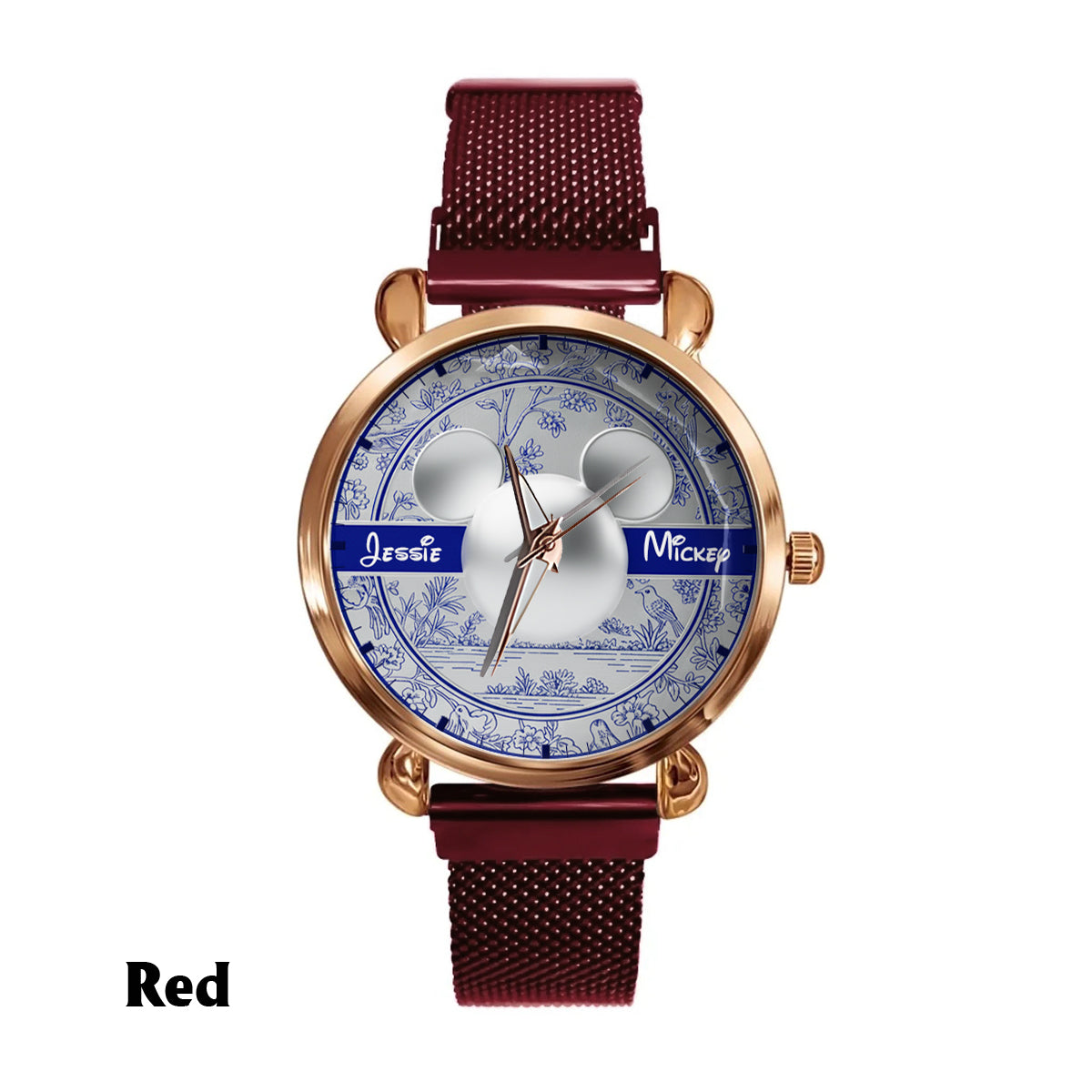 Big Ears Toile de Jouy pattern - Personalized Mouse Women Hand Watch