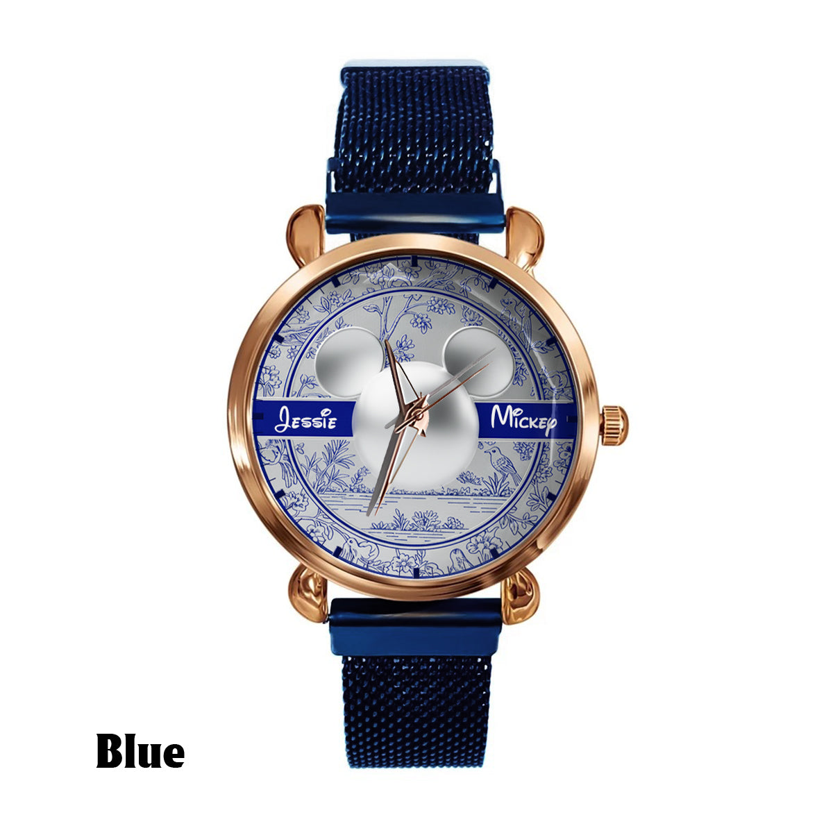 Big Ears Toile de Jouy pattern - Personalized Mouse Women Hand Watch