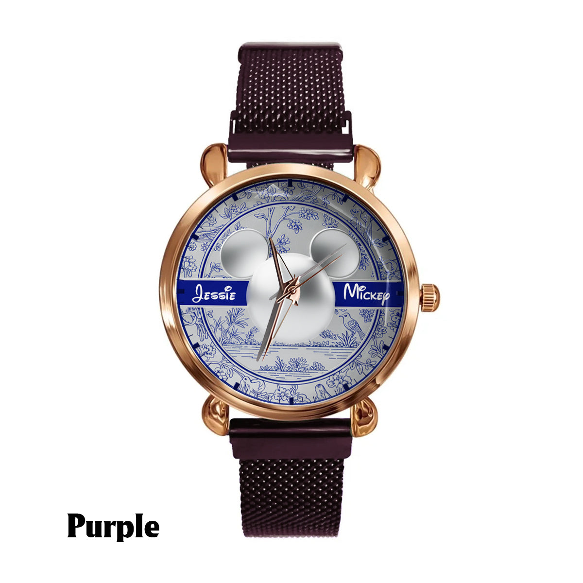 Big Ears Toile de Jouy pattern - Personalized Mouse Women Hand Watch