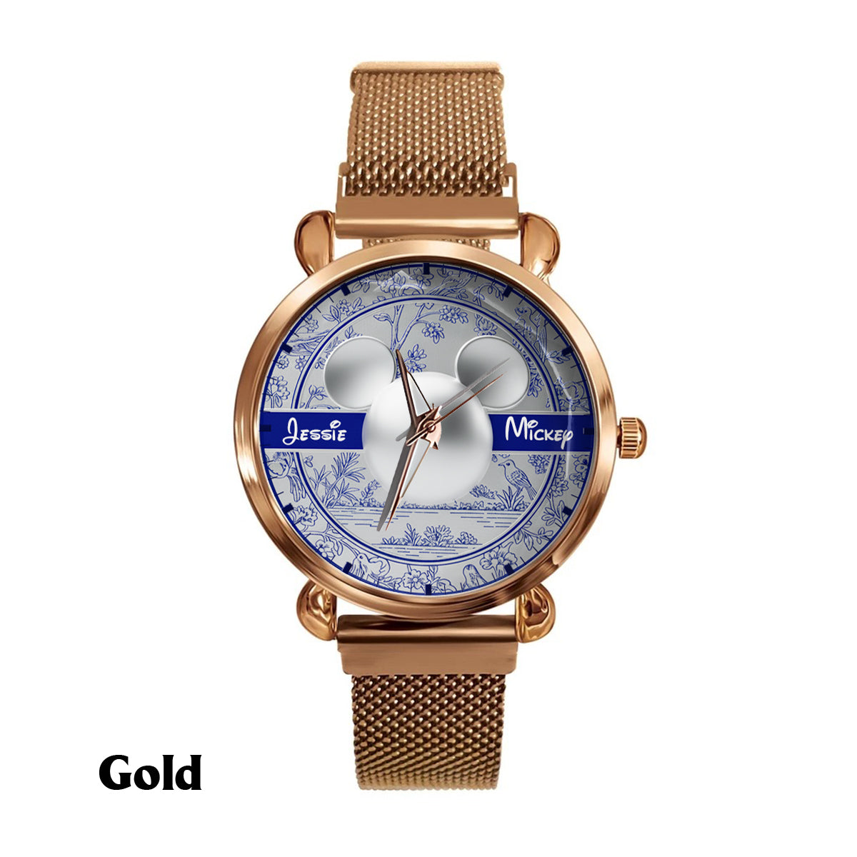 Big Ears Toile de Jouy pattern - Personalized Mouse Women Hand Watch