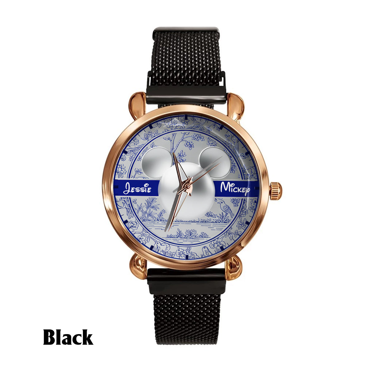 Big Ears Toile de Jouy pattern - Personalized Mouse Women Hand Watch