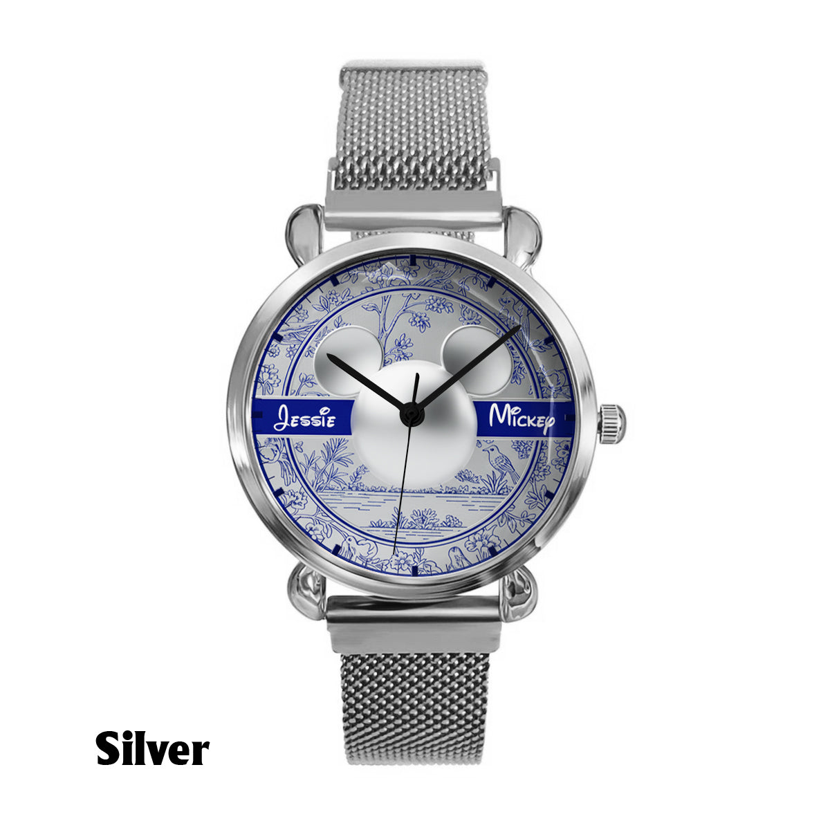 Big Ears Toile de Jouy pattern - Personalized Mouse Women Hand Watch