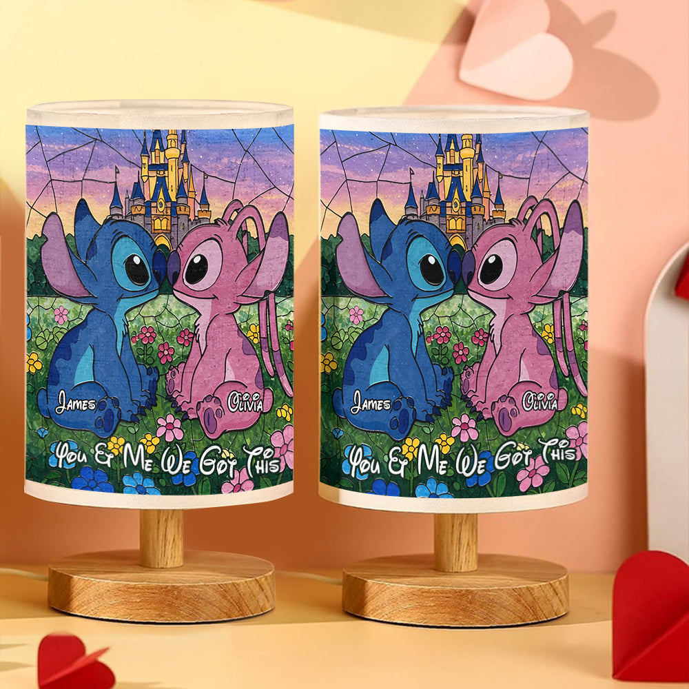 You & Me - Personalized Ohana Table Lamp with Wood Base