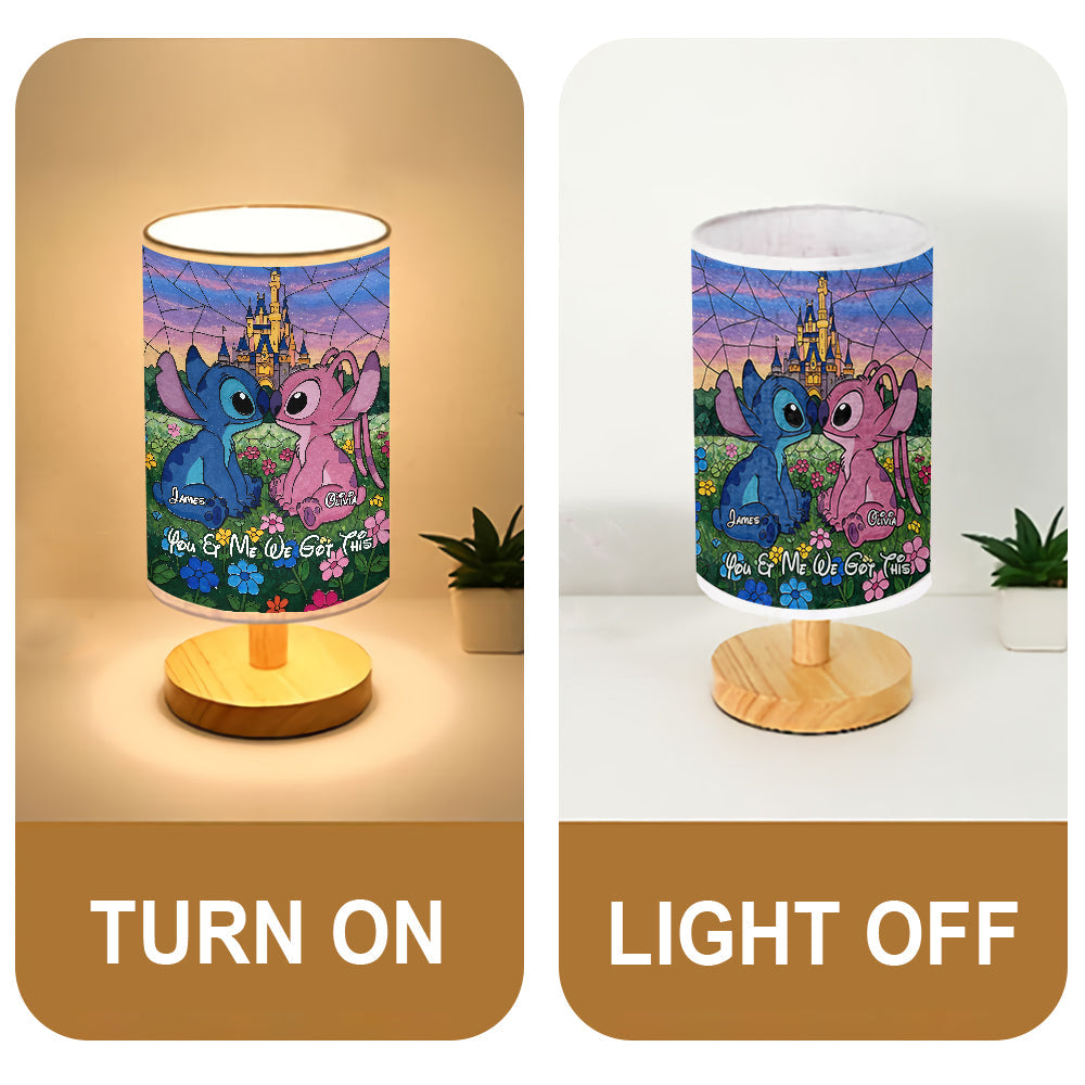 You & Me - Personalized Ohana Table Lamp with Wood Base