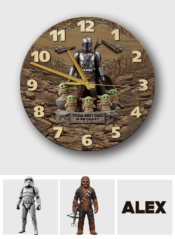 The Best Dad, Grandpa, Uncle,..In The Galaxy - Personalized The Force Wall Clock