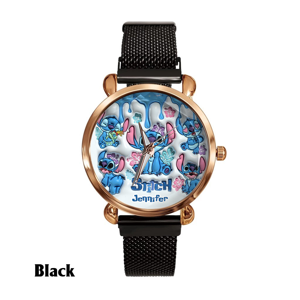 Whimsical Blue Extraterrestrial Wrist Decor - Personalized Ohana Women Hand Watch