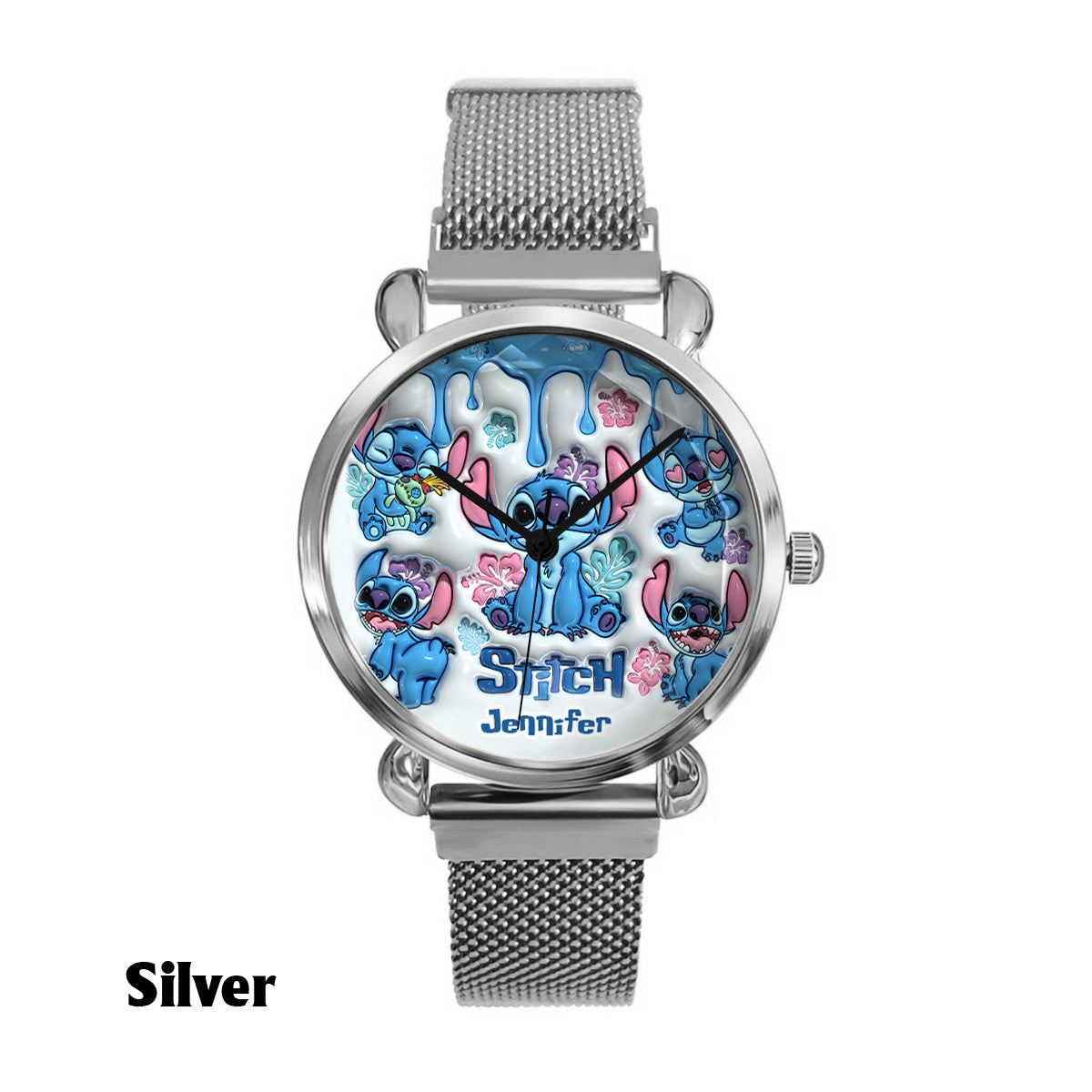 Whimsical Blue Extraterrestrial Wrist Decor - Personalized Ohana Women Hand Watch