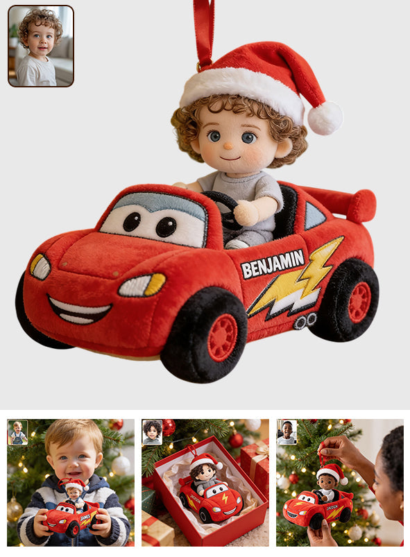 Kid On Wheel - Personalized Racing Lover Plush Ornament