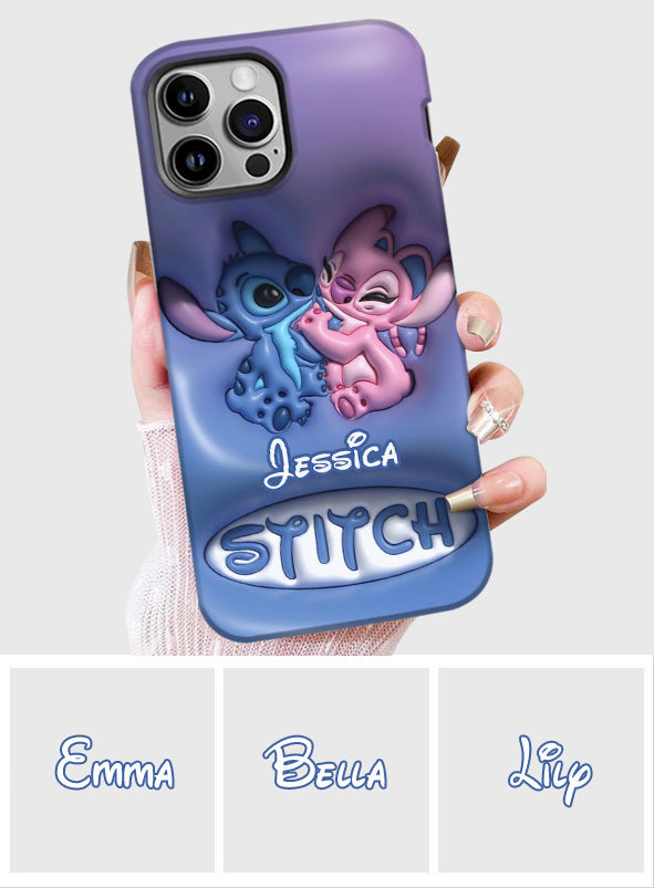 Cute Blue and Pink Alien - Personalized Ohana Full Print Phone Case