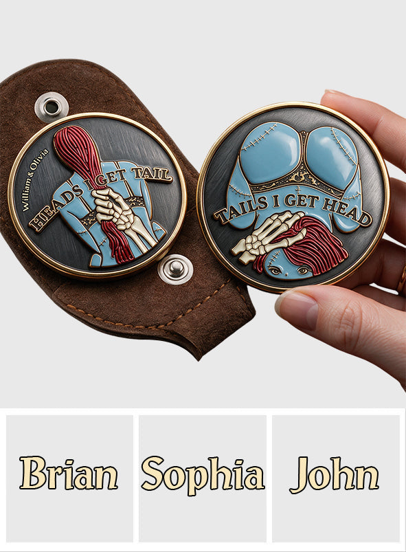 Naughty Gothic Romance Couple - Personalized Nightmare Pocket Coin Keychain