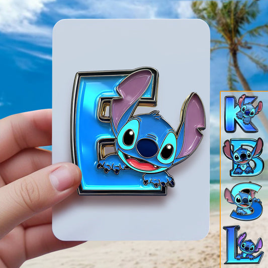 Blue Monster Letter Alphabet Custom - Personalized Ohana Pin