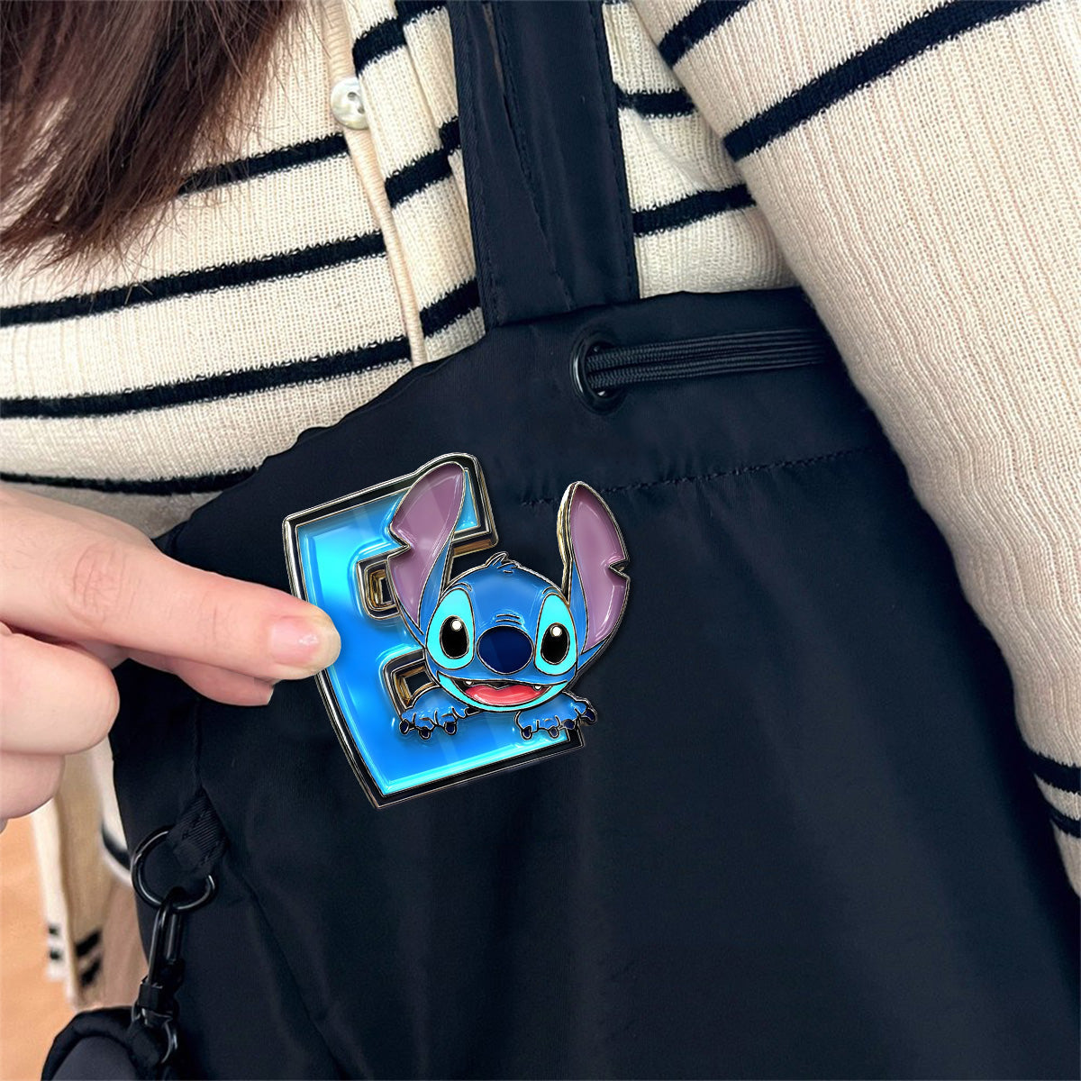 Blue Monster Letter Alphabet Custom - Personalized Ohana Pin