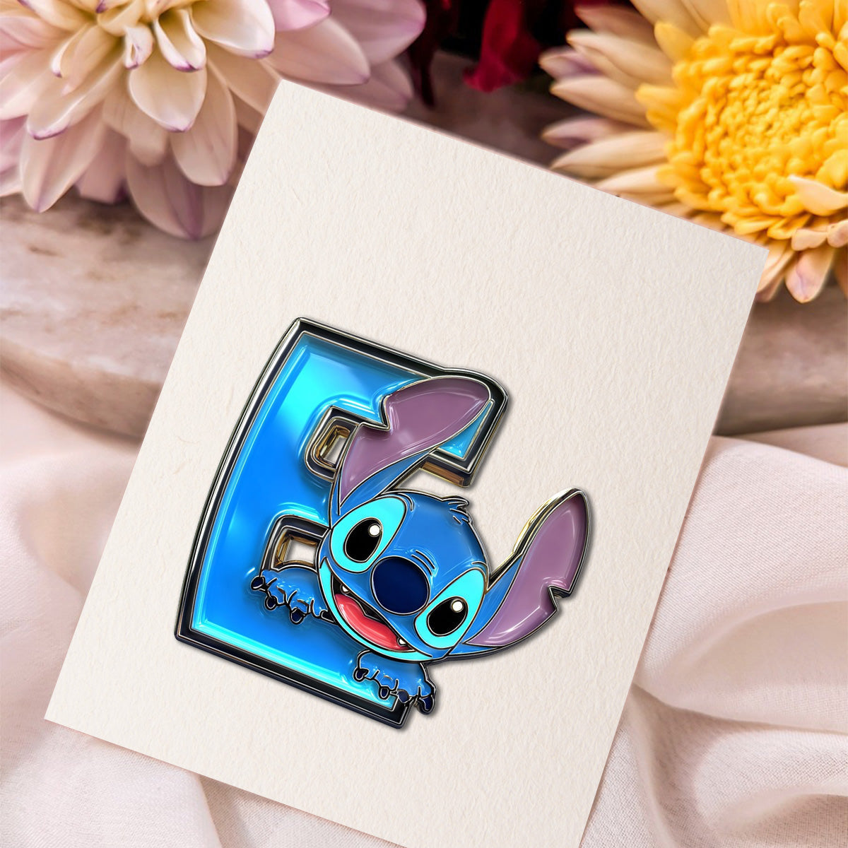 Blue Monster Letter Alphabet Custom - Personalized Ohana Pin