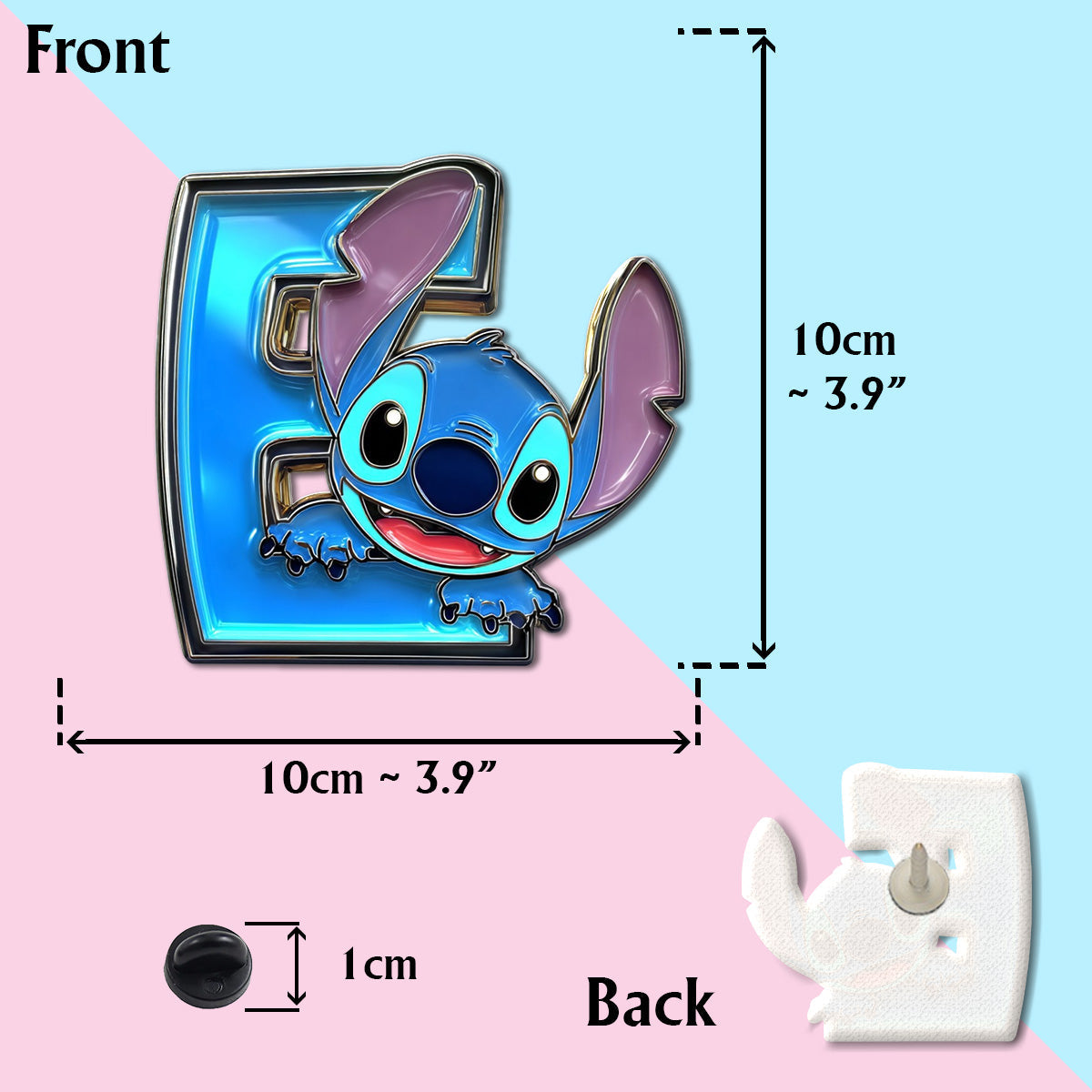 Blue Monster Letter Alphabet Custom - Personalized Ohana Pin