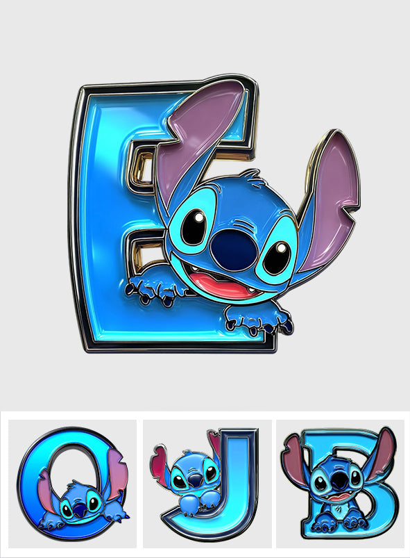 Blue Monster Letter Alphabet Custom - Personalized Ohana Pin