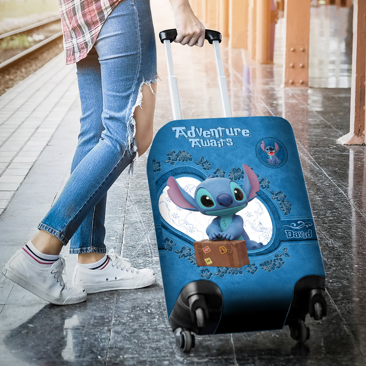 Ohana Adventure Awaits - Personalized Ohana Luggage Cover