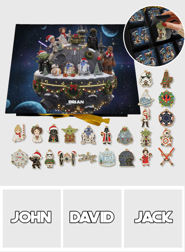 Merry Christmas - Personalized The Force Folded Advent Calendar With Ornaments
